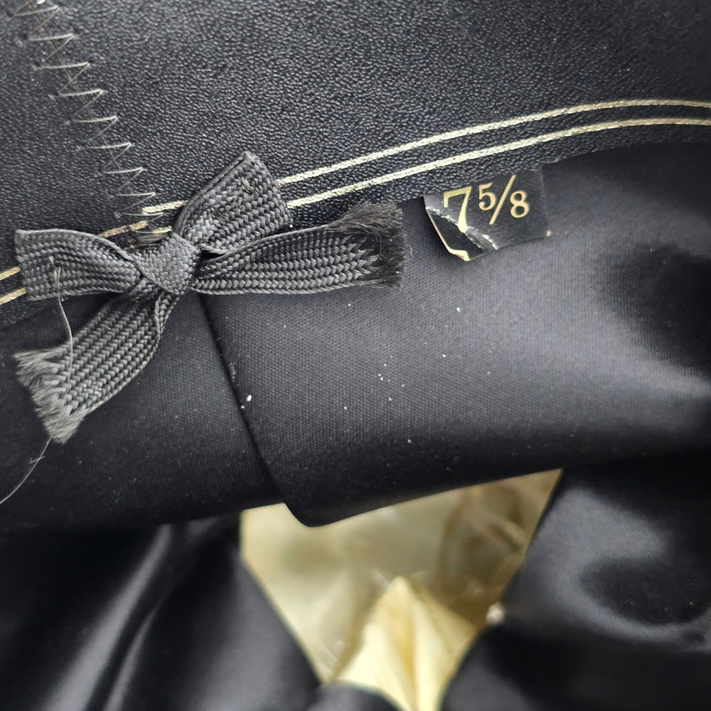 Vtg Resistol 4X Beaver Self-Conforming Cowboy Hat Black 7 5/8 Made Texas USA - Picture 7 of 12